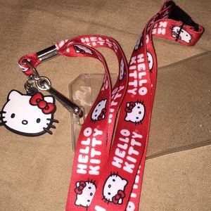 Hello kitty name tag holder with lanyard